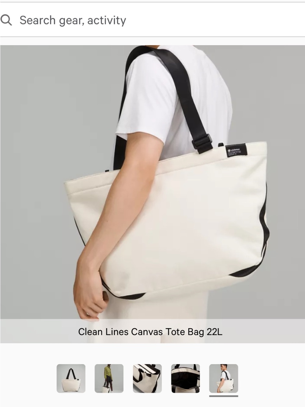 Lululemon Clean Lines Canvas Tote Bag 22L